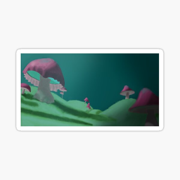 Mushroom land by Raccoon Secret Sticker