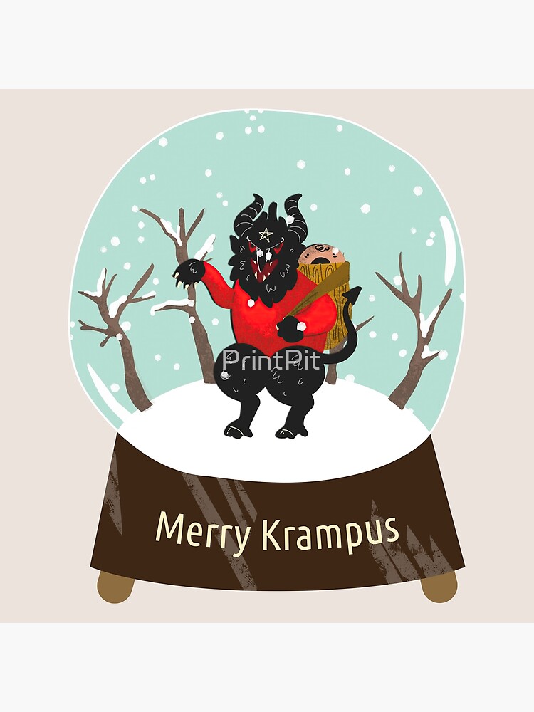 "Merry Krampus snow globe." Poster for Sale by PrintPit Redbubble