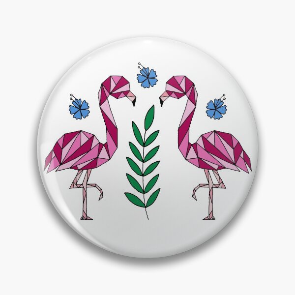 Item preview, Geometric Flamingos and Hibiscus Flowers || Shapes || Abstract Animals designed and sold by Hilary Leslie.