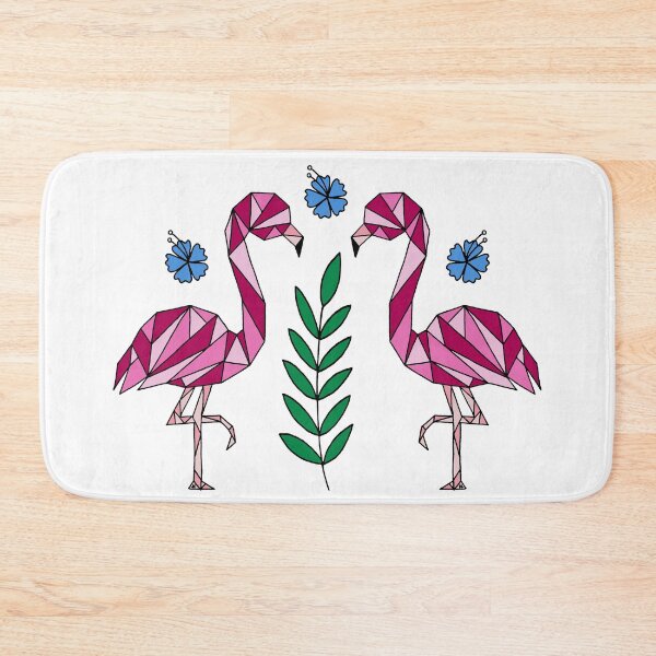 Item preview, Geometric Flamingos and Hibiscus Flowers || Shapes || Abstract Animals designed and sold by Hilary Leslie.