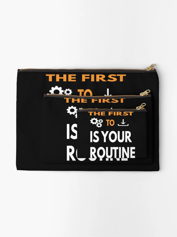 Thumbnail 2 of 4, Zipper Pouch, INSTALL YOUR ROUTINE designed and sold by scriptscode.