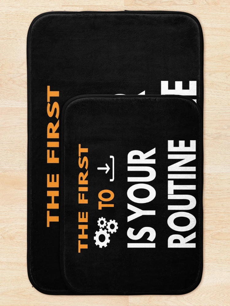 Thumbnail 5 of 6, Bath Mat, INSTALL YOUR ROUTINE designed and sold by scriptscode.
