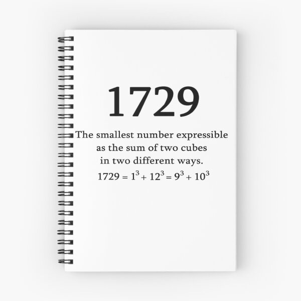 Item preview, 1729 math mathematician Hardy Ramanujan number nerd designed and sold by LeMuesch.