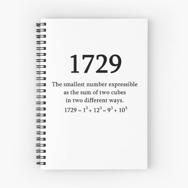 Item preview, 1729 math mathematician Hardy Ramanujan number nerd designed and sold by LeMuesch.