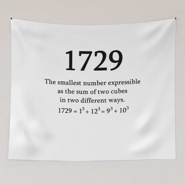 Item preview, 1729 math mathematician Hardy Ramanujan number nerd designed and sold by LeMuesch.