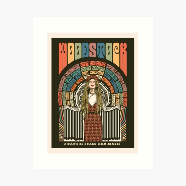 Woodstock Festival Poster Illustration Art Print