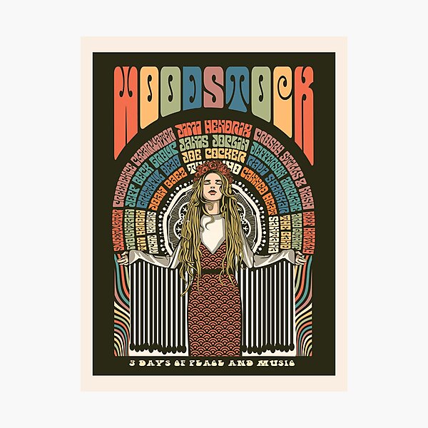 Illustration de l'affiche du festival de Woodstock Impression photo