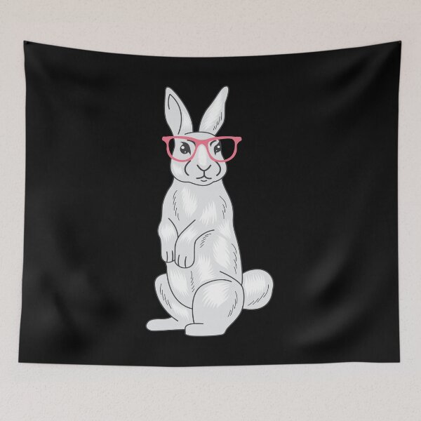 Item preview, Cute Bunny Rabbit Pink Glasses Hipster Easter Gift designed and sold by haselshirt.