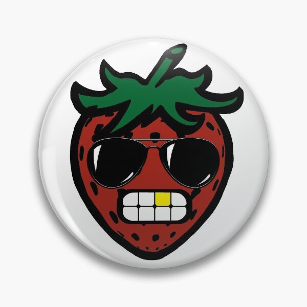 Item preview, Strawberry with Sunglasses and golden tooth designed and sold by Rustic Valley Studio.