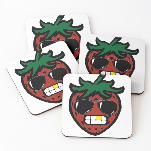 Item preview, Strawberry with Sunglasses and golden tooth designed and sold by Rustic Valley Studio.