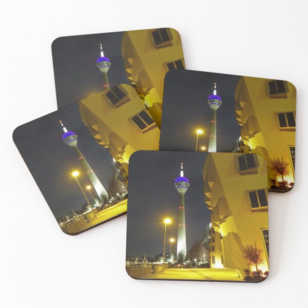 Item preview, Rhine Tower Dusseldorf at night designed and sold by Kunst-in-Szene.