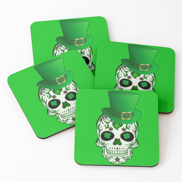 Item preview, St Patrick's Day Sugar Skull Shamrocks - Saint Pattys Day - the best gift for Irish Mexicans  designed and sold by BestStuffDepot.