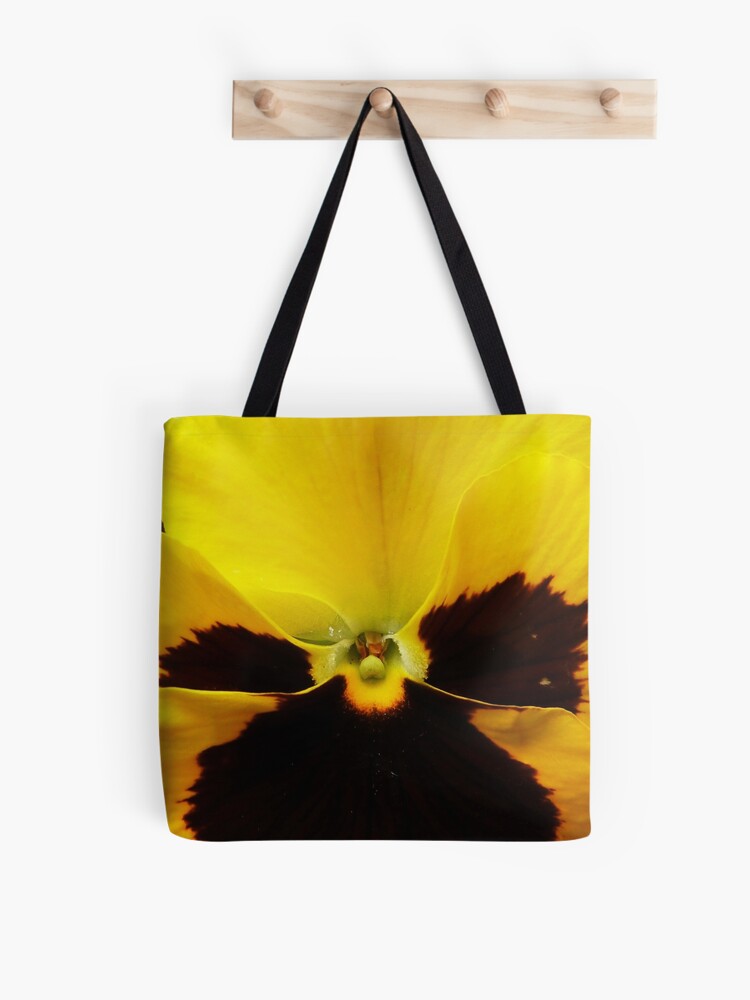 Bolsa de tela «Golden Black Eyed Pansy Violeta flor amarilla» de  BluedarkArt | Redbubble