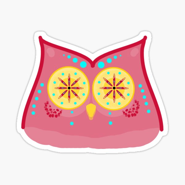 Colorful Abstract Pattern Owl Sticker
