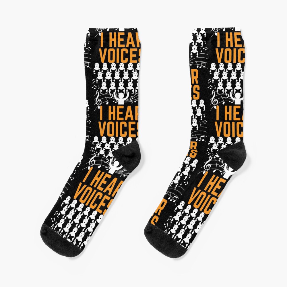 "I Hear Voices Choir Music Teacher Gift" Socks for Sale by haselshirt