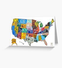 License Plate Map of The United States 2012 Edition 3 on White Greeting Card