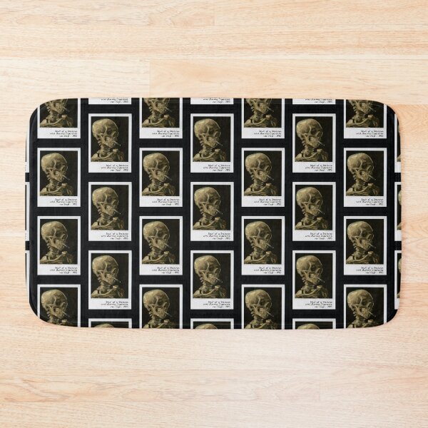 Item preview, skull of a skeleton with burning cigarette designed and sold by pripple.