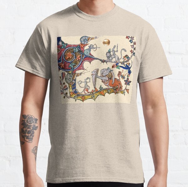 GUERRE BESTIAIRE MÉDIÉVALE ÉTRANGÈRE Entre escargots et lapins tueurs, Lion, Chevalier centaure T-shirt classique