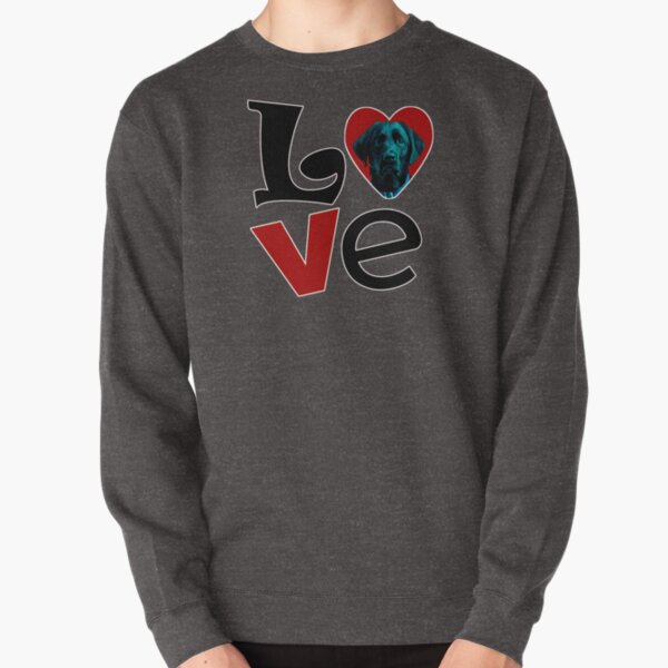 I Love You, Black Chabrador Dog in Heart Design - Happy puppy lovers gift Pullover Sweatshirt
