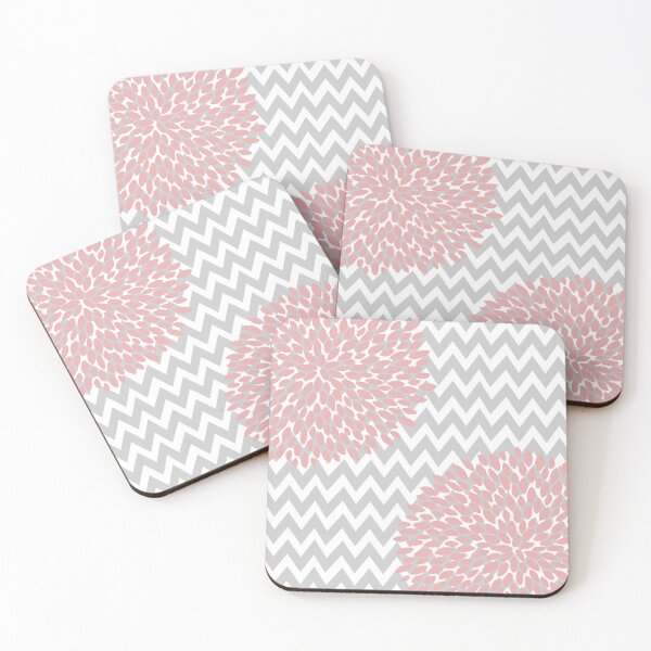 Artikelvorschau, Copy of Floral Bloom and Chevron, Pink and Grey entworfen und verkauft von meggydesigns.