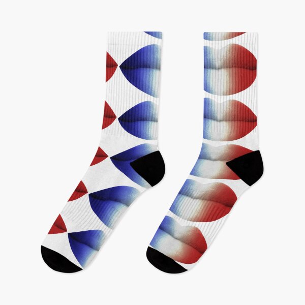 Item preview, blue white red lips designed and sold by ricobarinas.