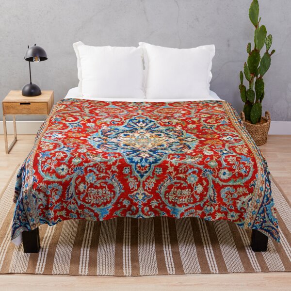Item preview, Red Blue Antique Floral Persian Carpet Print designed and sold by Vicky Brago-Mitchell®.