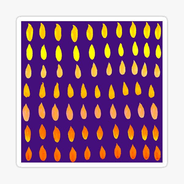 Gotas cálidas sobre morado Pegatina