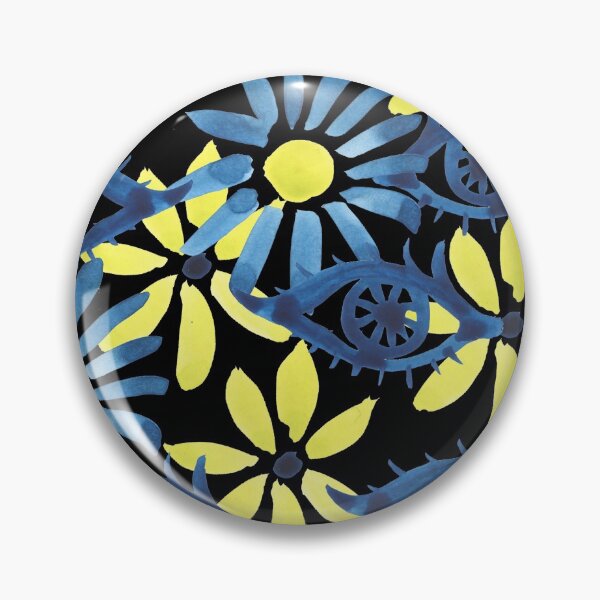 Item preview, decorative watercolor yellow flowers on a black background designed and sold by sonaadalian.