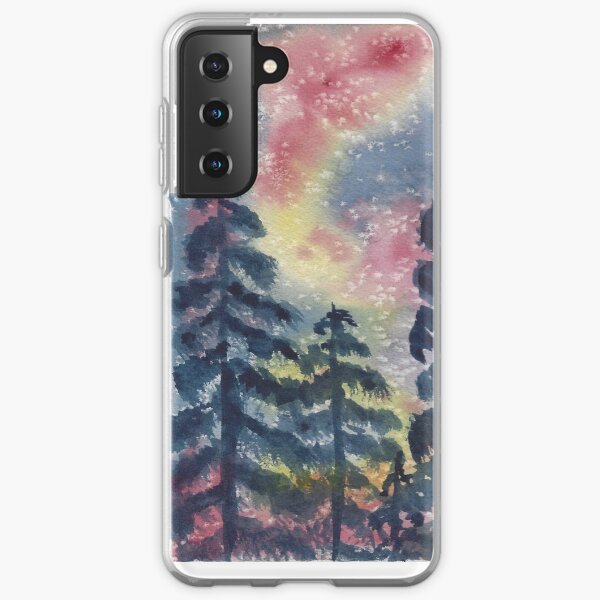The Aurora Borealis and the Pines Samsung Galaxy Soft Case