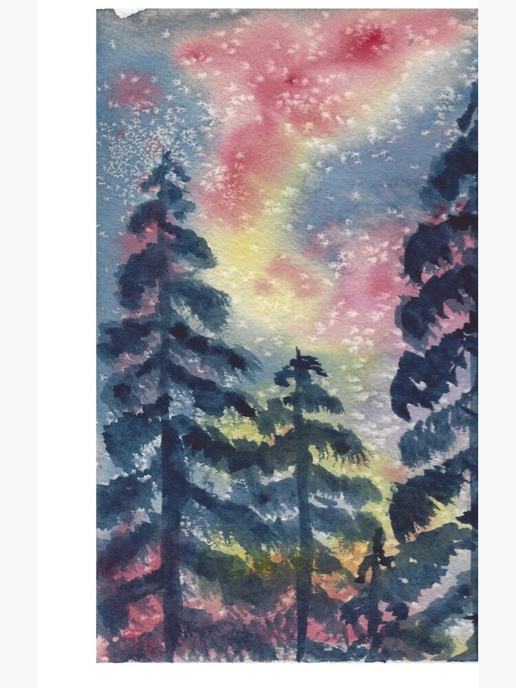 The Aurora Borealis and the Pines by ArtChildGalore