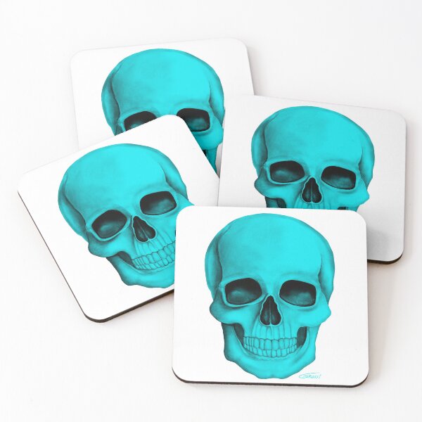 Item preview, Turquoise Skull (On White Background) designed and sold by GDGCreations.