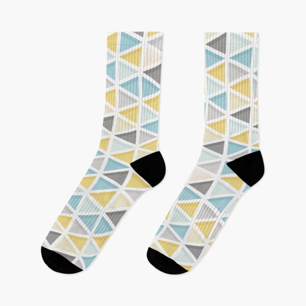 Item preview, Blue, Mustard and Grey Triangle Pattern designed and sold by Natalie Tyler.