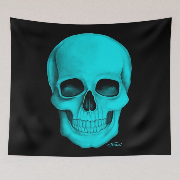 Item preview, Turquoise Skull (On Dark Background) designed and sold by GDGCreations.