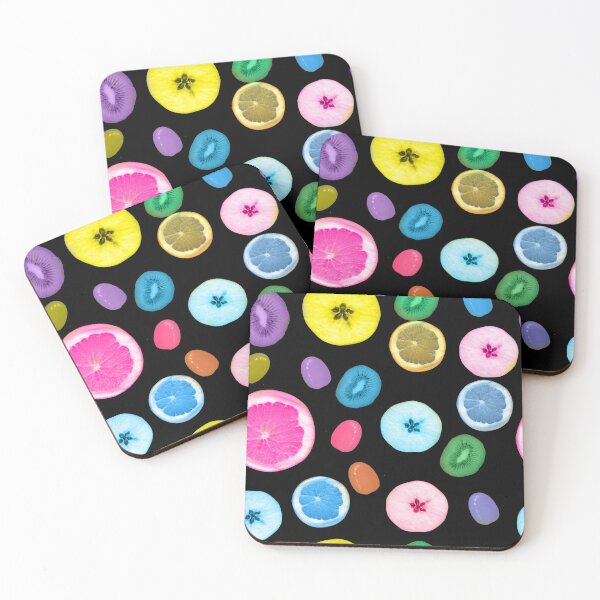 Item preview, decorative fantastic fruits on a black background designed and sold by sonaadalian.
