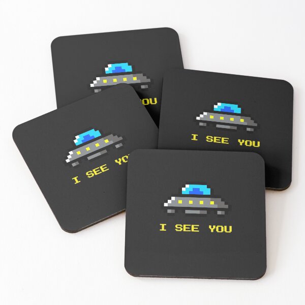 Item preview, Funny UFO: I See You (8-Bit Art Style) designed and sold by friendlyspoon.