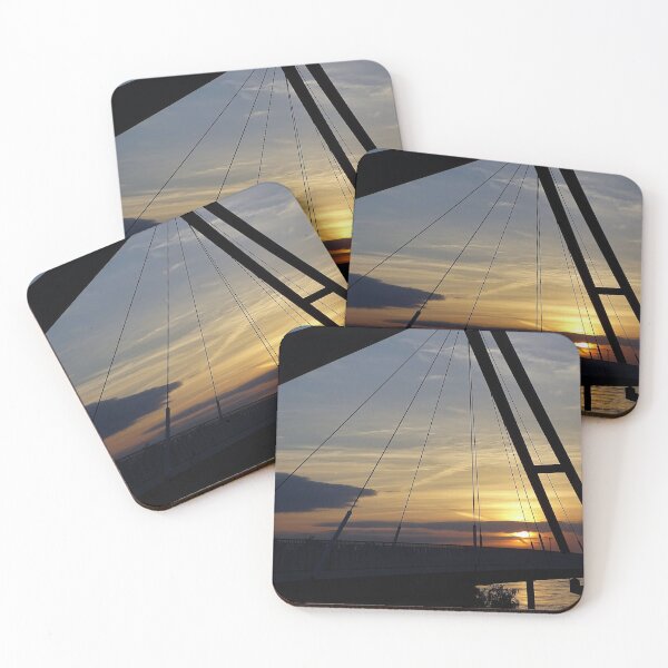 Item preview, Sunset pedestrian bridge Parliament bank Dusseldorf designed and sold by Kunst-in-Szene.