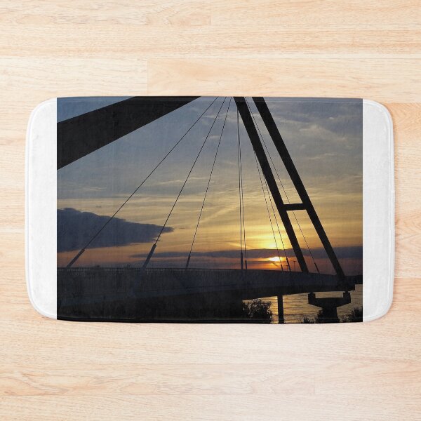 Item preview, Sunset pedestrian bridge Parliament bank Dusseldorf designed and sold by Kunst-in-Szene.