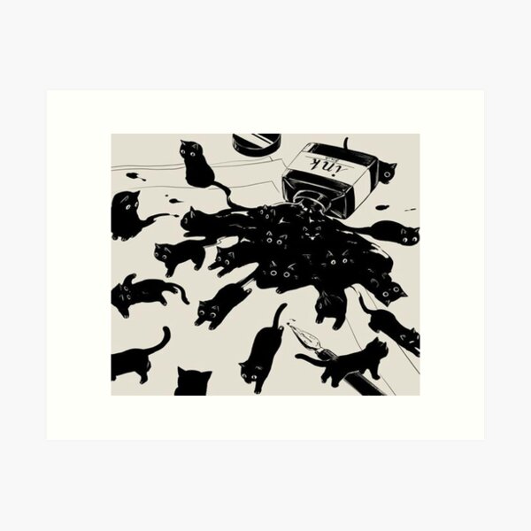 Aperçu de l'œuvre Motif chat abstrait géométrique créée et vendue par Omeris.
