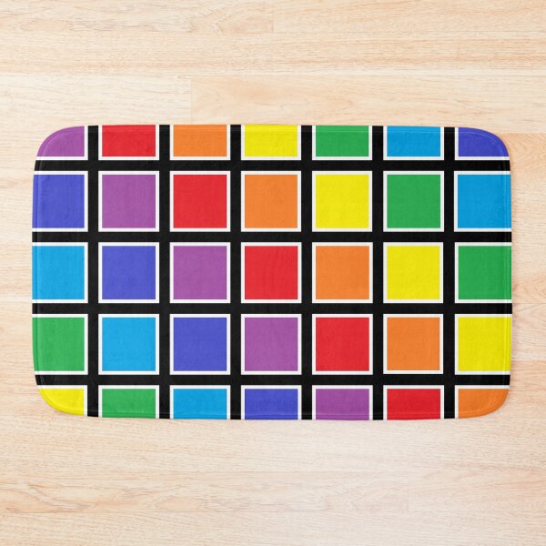 Item preview, White Outlined Rainbow Squares  designed and sold by lornakay.