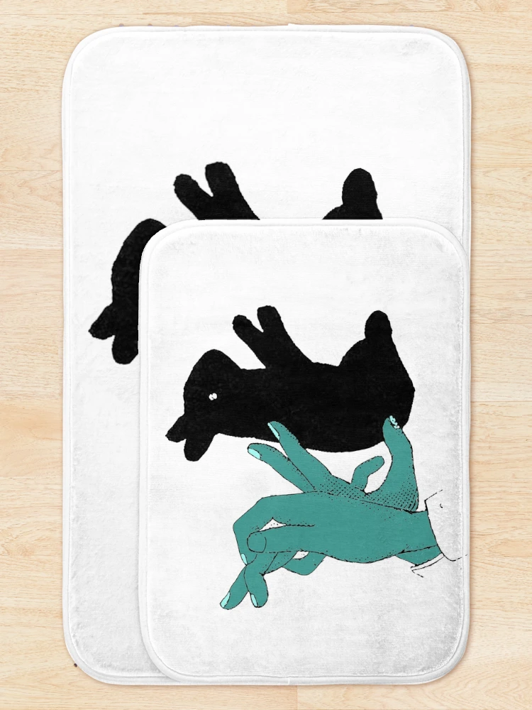 Thumbnail 5 of 6, Bath Mat, Hand Shadow Puppet - Rabbit designed and sold by noveltiko.