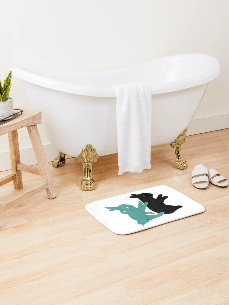 Thumbnail 2 of 6, Bath Mat, Hand Shadow Puppet - Rabbit designed and sold by noveltiko.