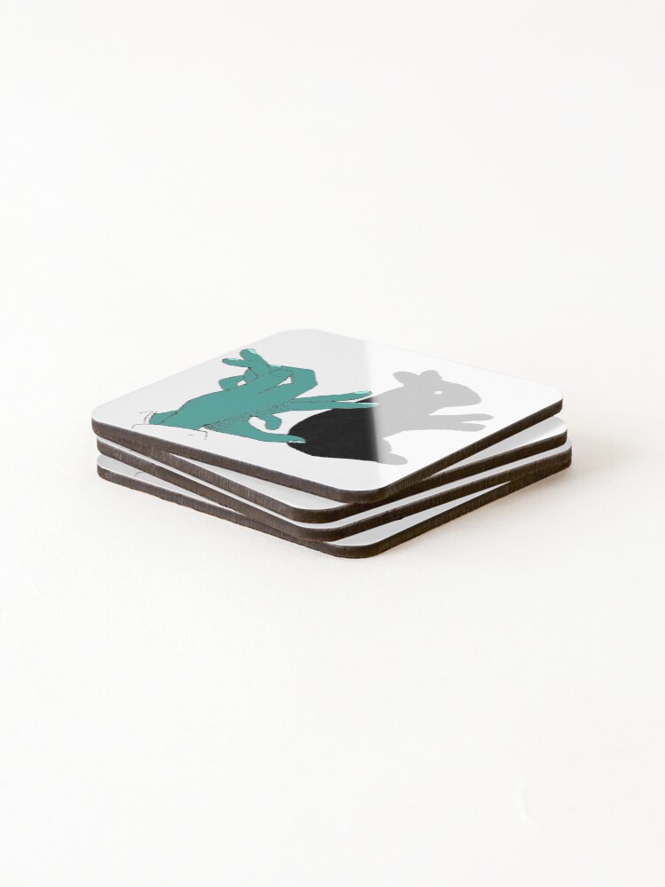 Thumbnail 4 of 5, Coasters (Set of 4), Hand Shadow Puppet - Rabbit designed and sold by noveltiko.