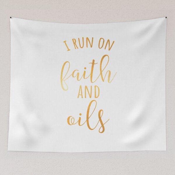 Item preview, I Run On Faith And Oils Essential Oil Christian Gold designed and sold by noirty.