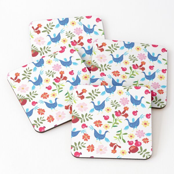 Item preview, pomegranates and birds, bright pattern designed and sold by sonaadalian.
