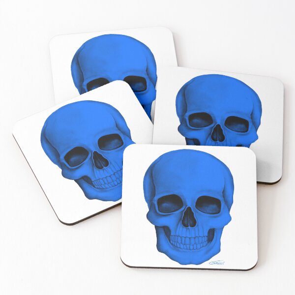 Item preview, Blue Skull (On White Background) designed and sold by GDGCreations.