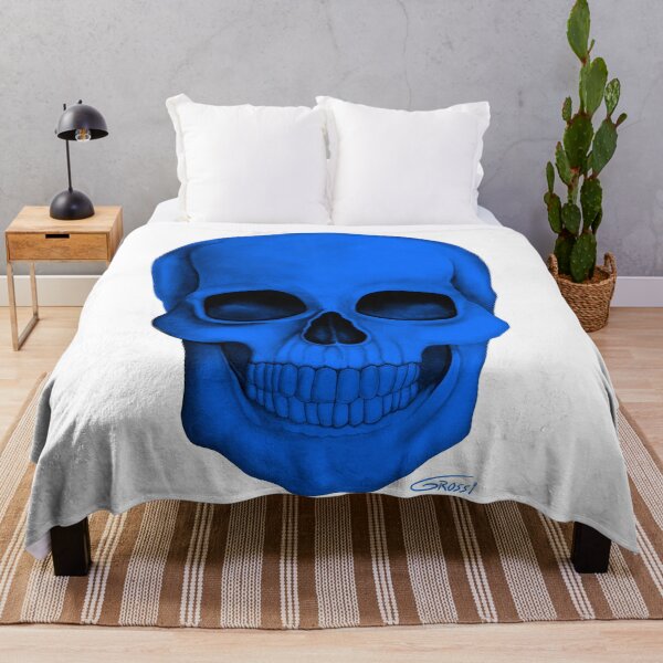 Item preview, Blue Skull (On White Background) designed and sold by GDGCreations.