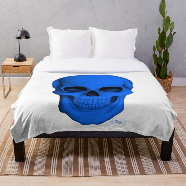 Item preview, Blue Skull (On White Background) designed and sold by GDGCreations.