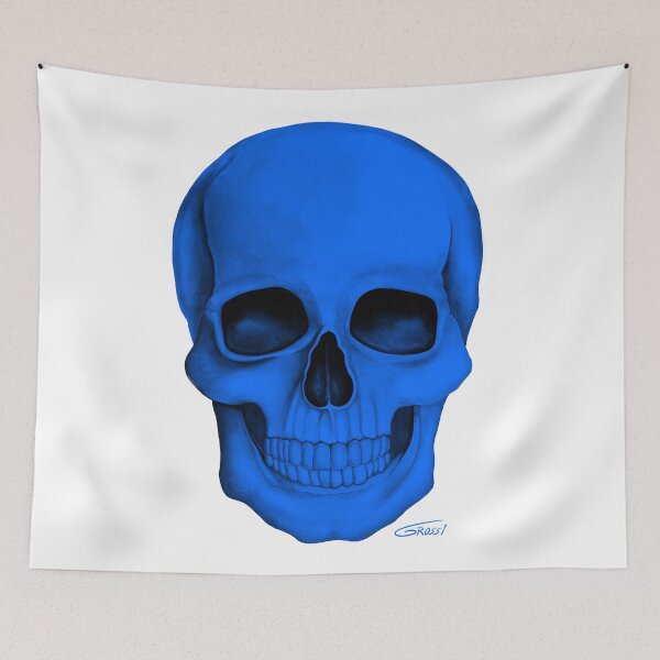 Item preview, Blue Skull (On White Background) designed and sold by GDGCreations.