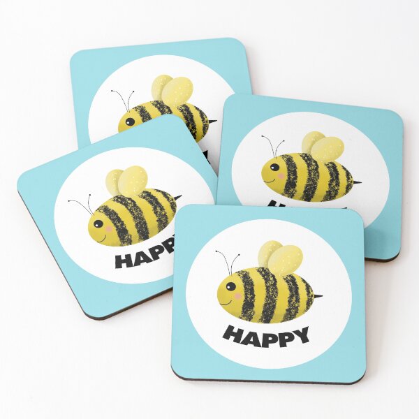 Artikelvorschau, 'Bee Happy' - Glückliche Biene entworfen und verkauft von VicEllisArt.
