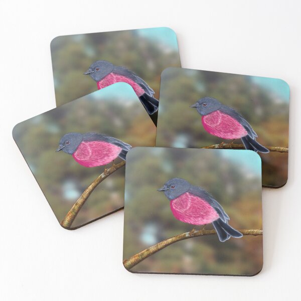 Item preview, Pink Robin chilling on a branch designed and sold by Brushes with Nature.